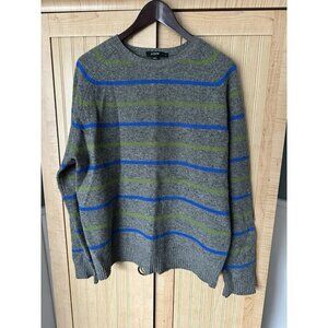 VTG J. Crew Unisex Gray Blue Crewneck 100%‎ Lambs Wool Sweater Preppy *READ*
